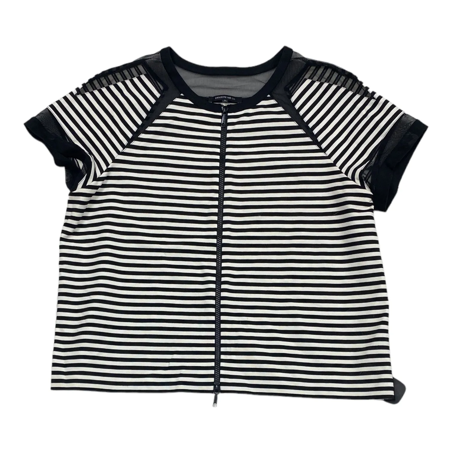 Perfect Comfort Casual Comfort Striped Pattern Top Short Sleeve Designer Lafayette 148, Size Xl