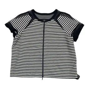 Perfect Comfort Casual Comfort Striped Pattern Top Short Sleeve Designer Lafayette 148, Size Xl
