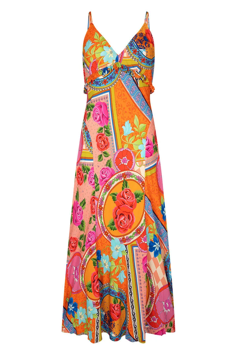 Vibrant Colors Aphrodite Bias Maxi Dress