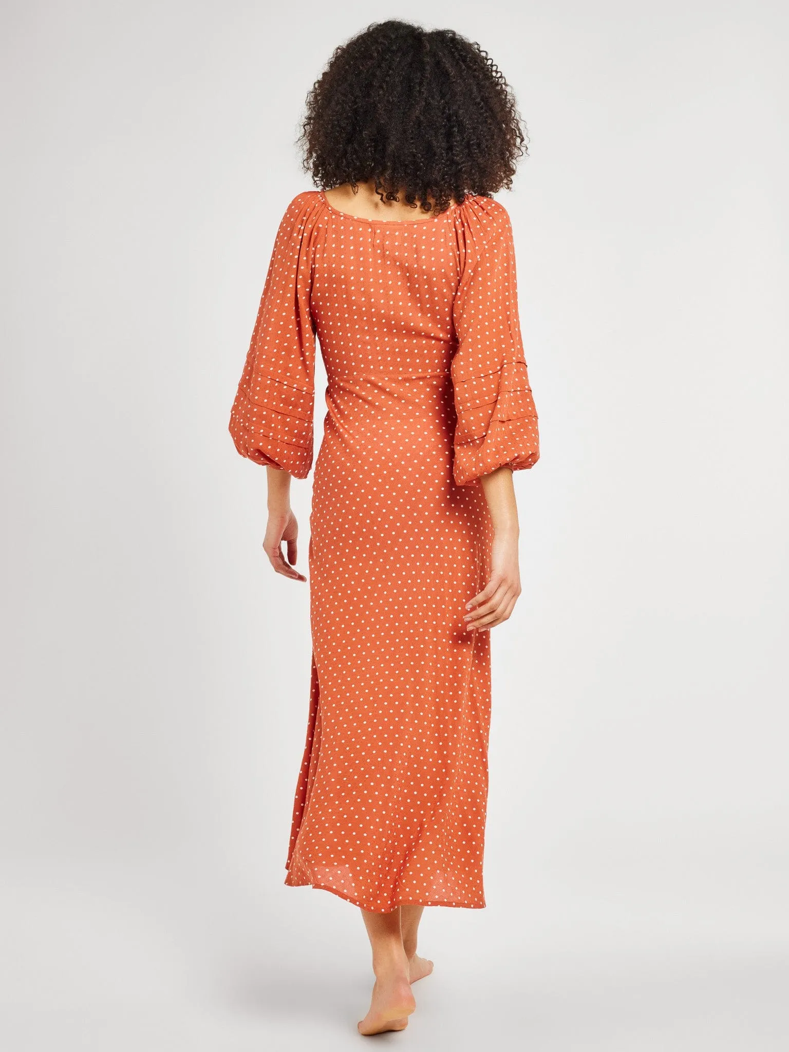 Balanced Tone Suki Dress in Terracotta Dot