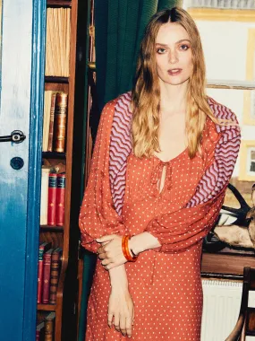 Suki Dress in Terracotta Dot Simple Elegance