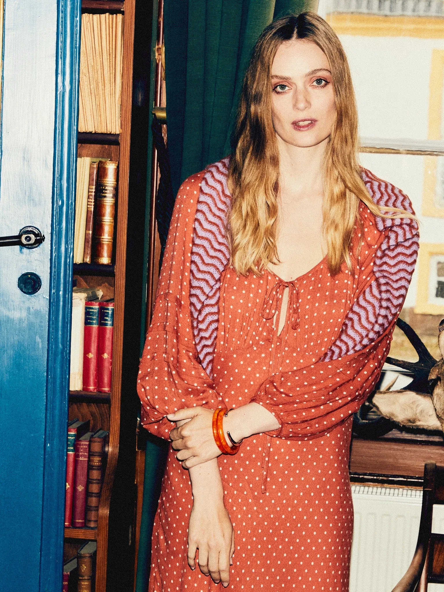 Suki Dress in Terracotta Dot Simple Elegance