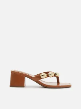 Layered Shock Pad Seamless Edge Finishing Sunny Leather Block Sandal