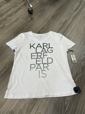 Lightweight Material Quick Comfort Fit White Top Short Sleeve Designer Karl Lagerfeld, Size M