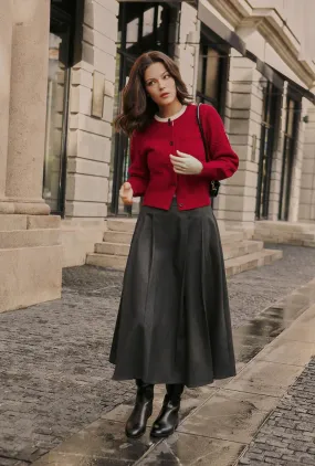 Carmina Wool Cardigan - Red Style Staple