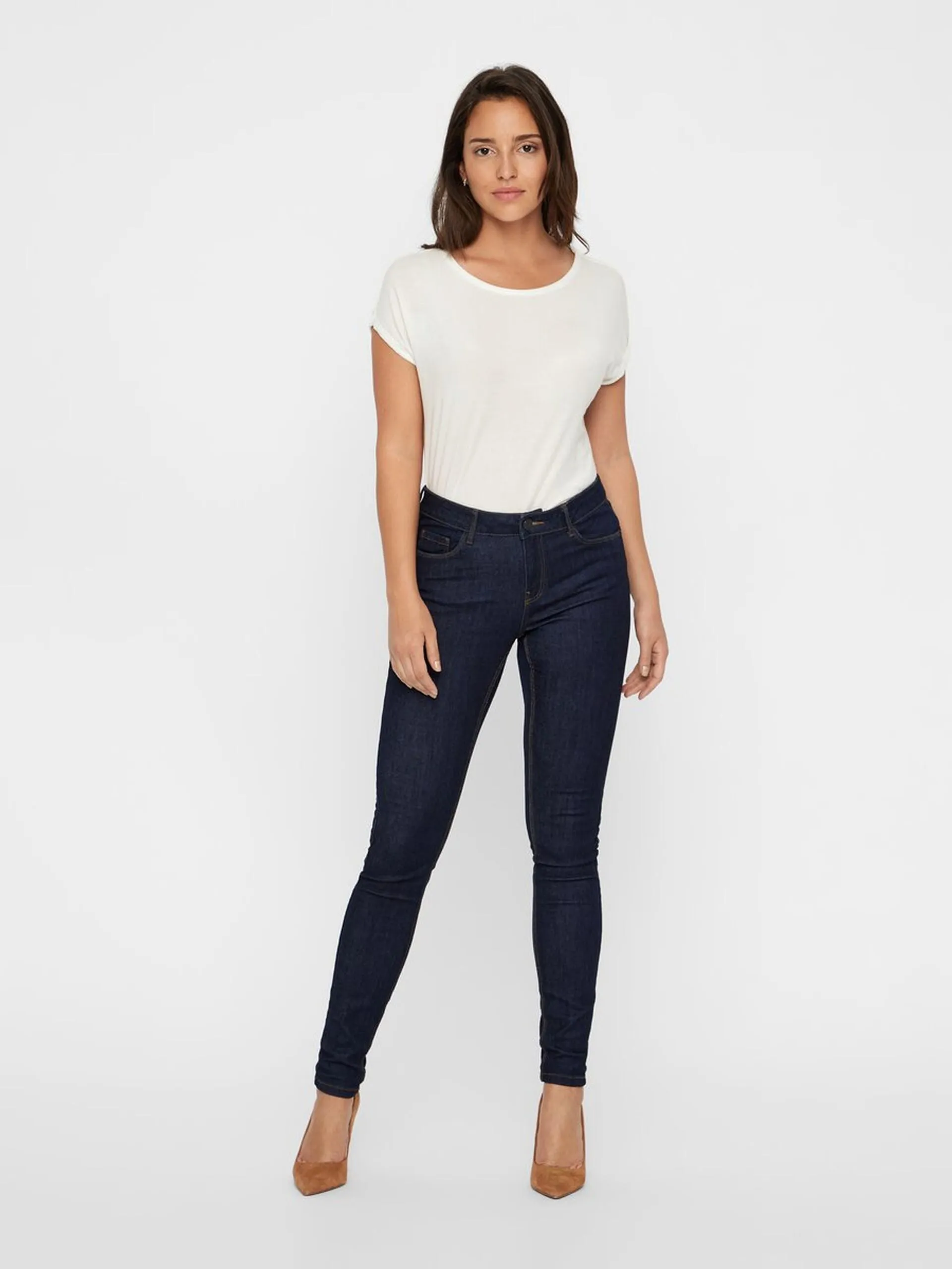 Clean Fit Seven Shape Up Jeans In Dark Blue Denim