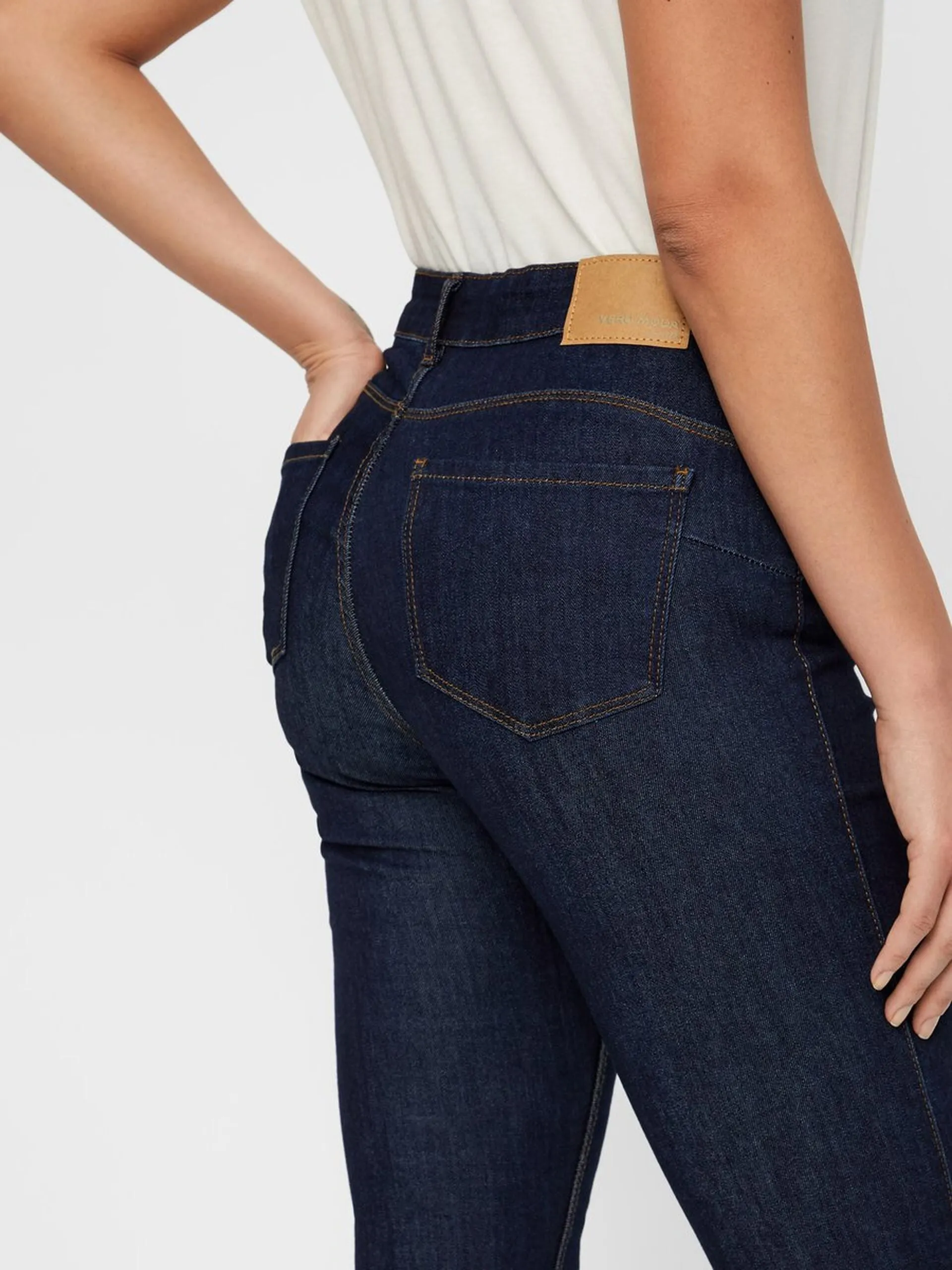 Quick drying material Versatile Waist Seven Shape Up Jeans In Dark Blue Denim