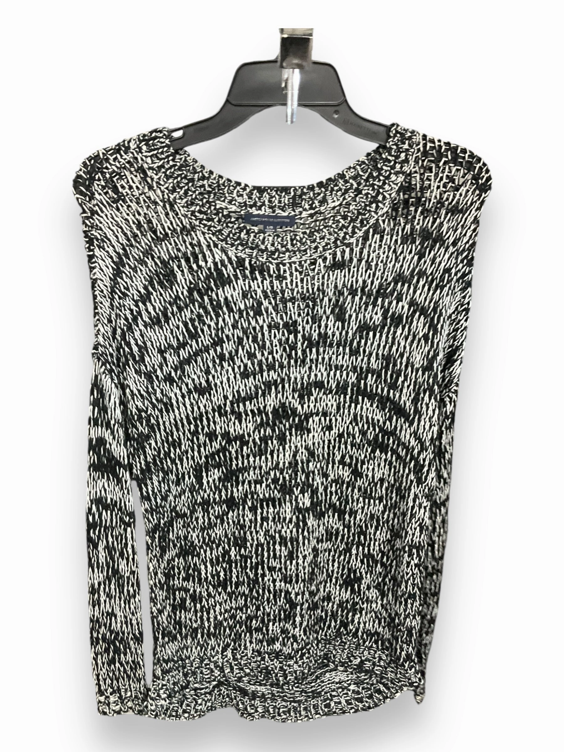 Sweater By American Eagle In Black & White, Size: L ZeroWastePattern