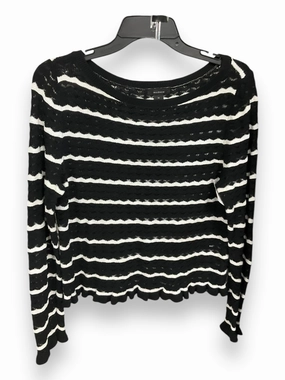 SustainableBlend Sweater By Halogen In Striped Pattern, Size: M