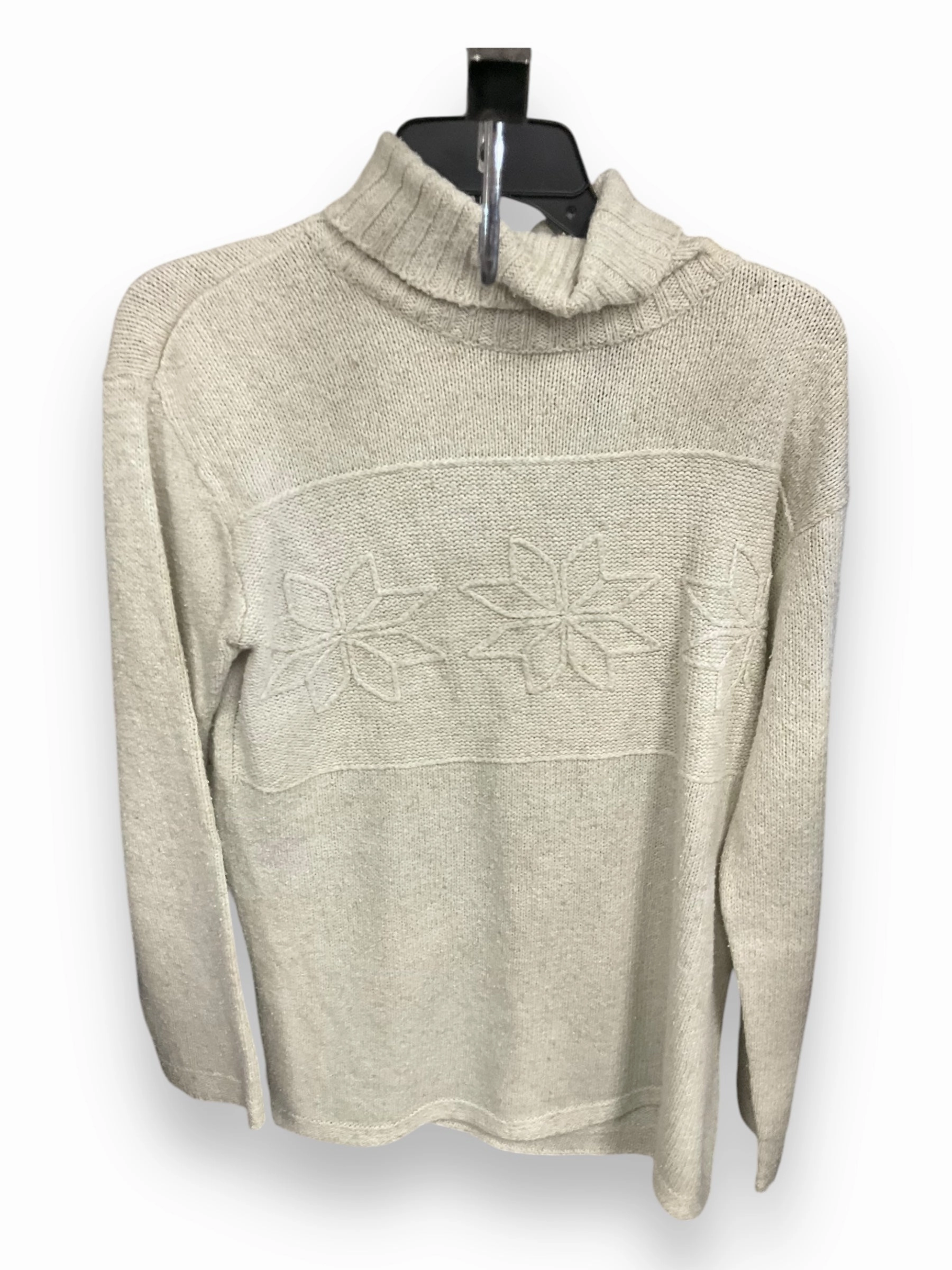 VNeck Style Sweater By Liz Claiborne In Cream, Size: S