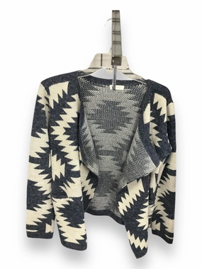 Sweater Cardigan By Clothes Mentor In Blue & White, Size: S Fashionable Fit