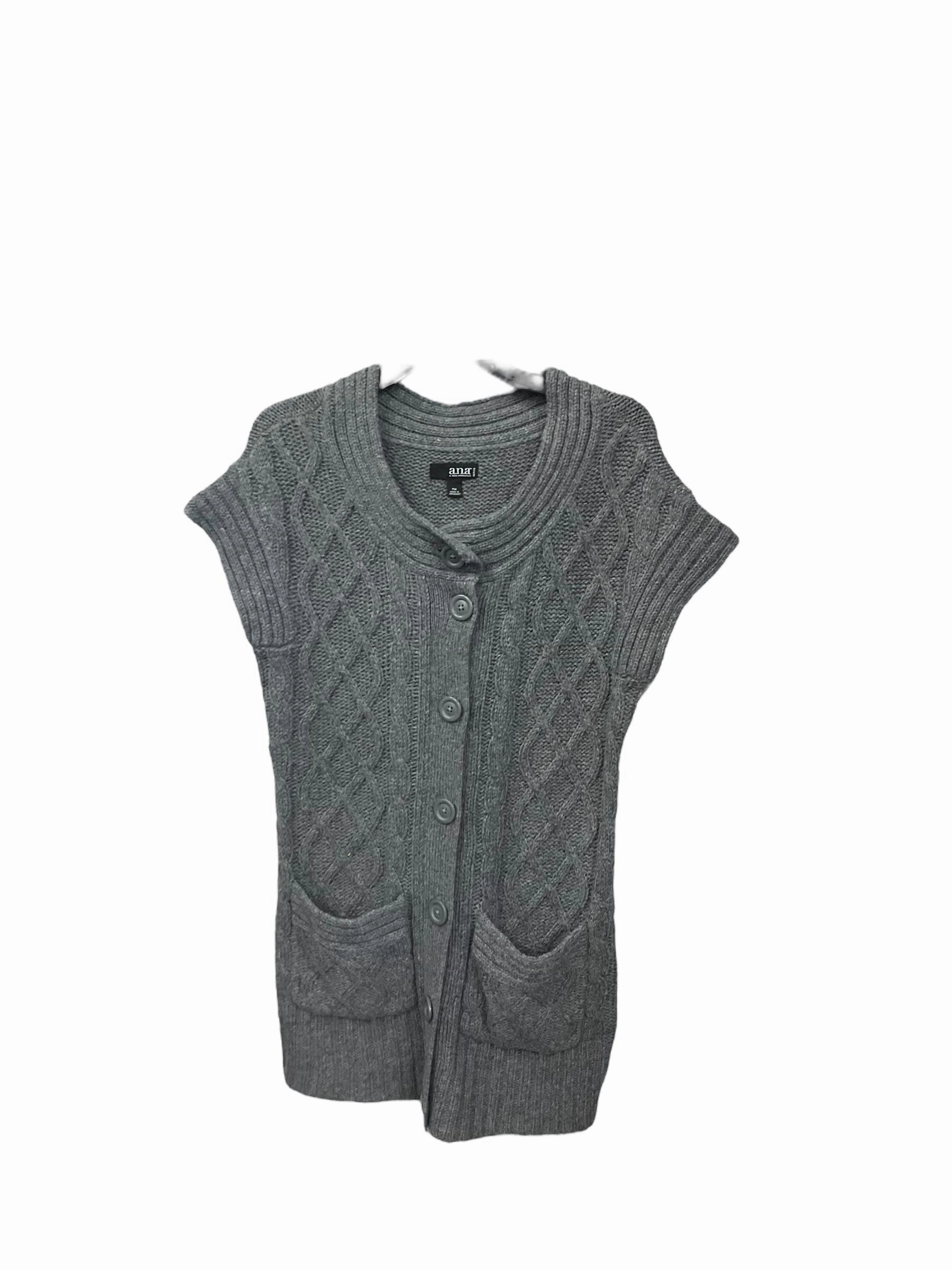 Stretch Fit Sweater Short Sleeve By Ana In Grey, Size: M