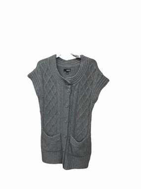 Stretch Fit Sweater Short Sleeve By Ana In Grey, Size: M