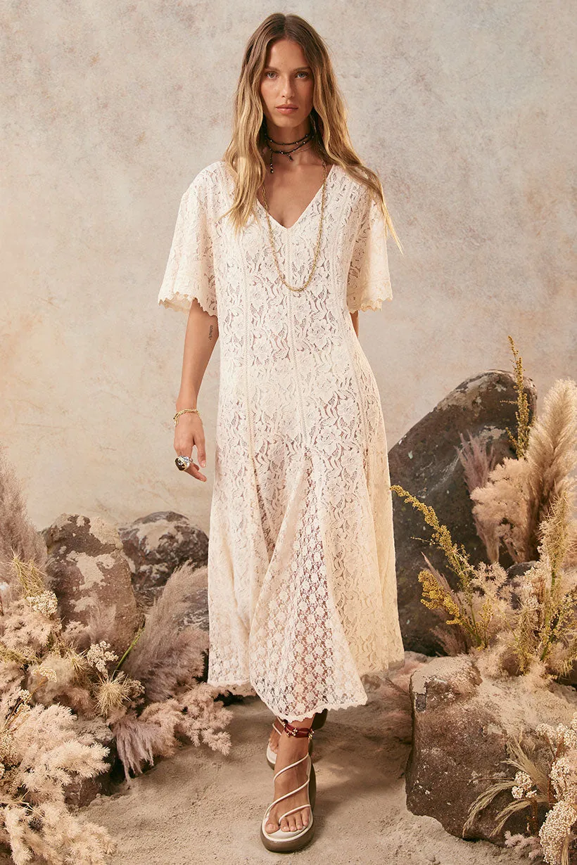 Spring Style Elegant Vibe Lux Lisbon Lace Handkerchief Dress
