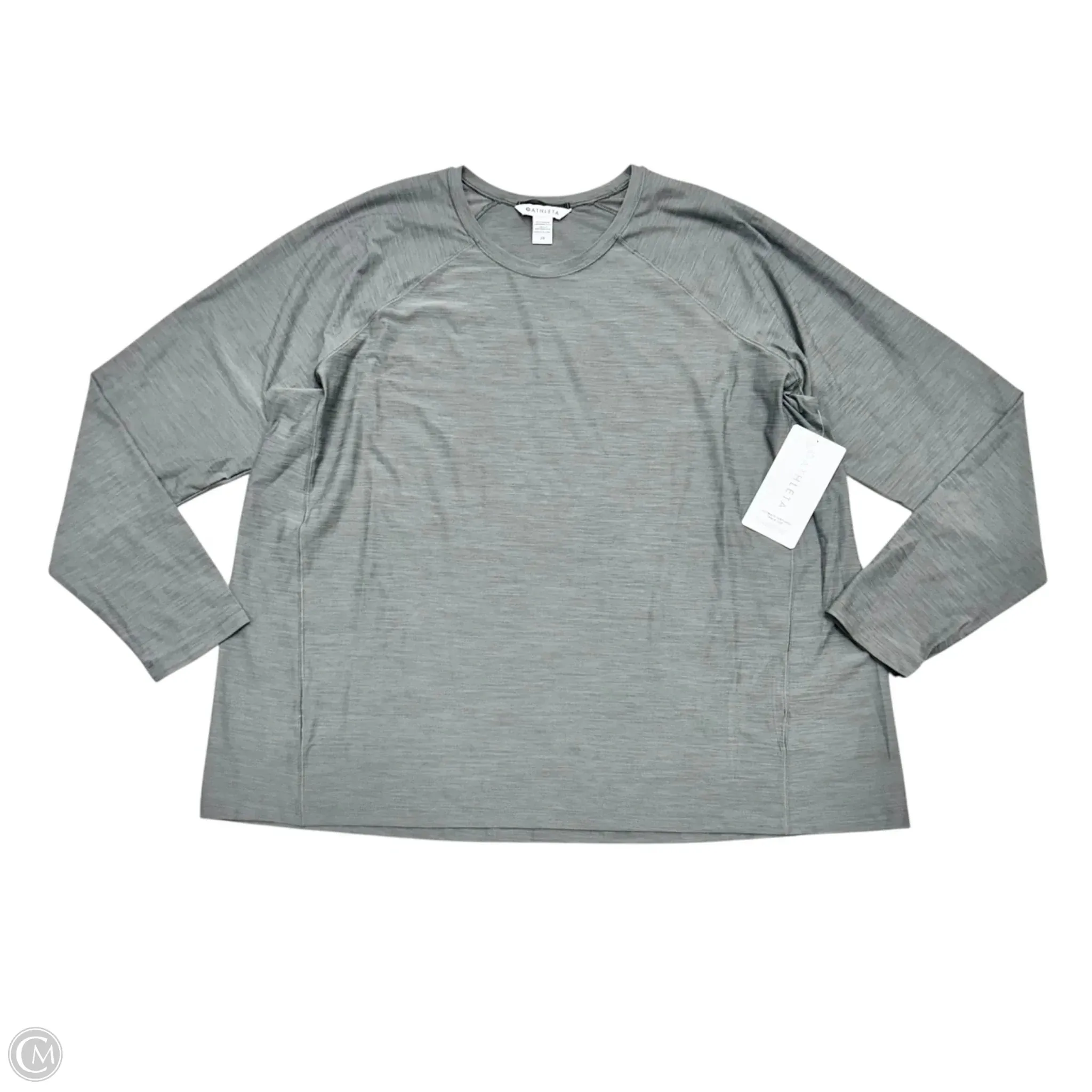 AdvancedAirflowChannels PortableOption Athletic Top Long Sleeve Crewneck By Athleta In Grey, Size: 2x