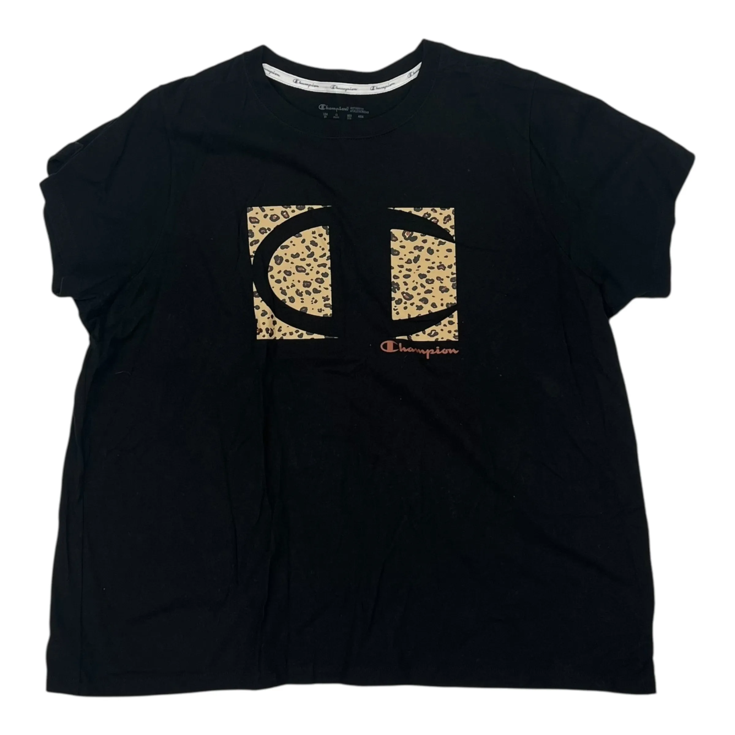 ATHLETIC TOP SS by CHAMPION in BLACK, Size:2X Breathable3DKnit FlexibleRibbedTrims