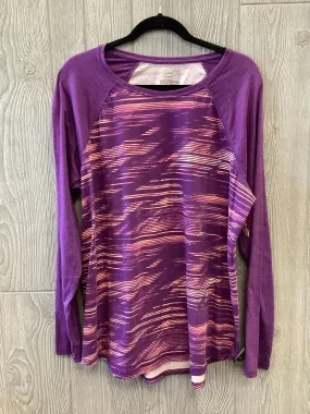 Athletic Top Long Sleeve Collar By Tek Gear In Purple, Size: 1x Compact Stitching Soft Material