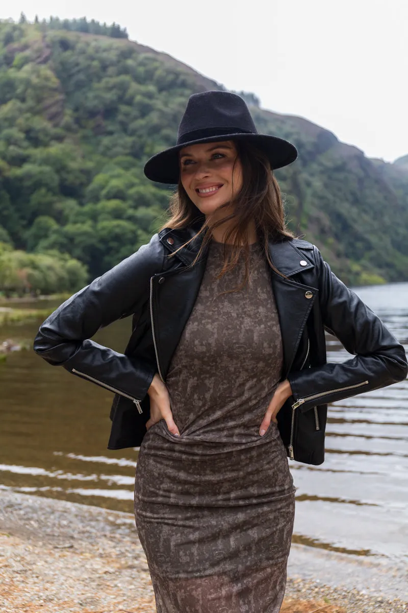 Cara Faux Leather Jacket Non Irritating Collar