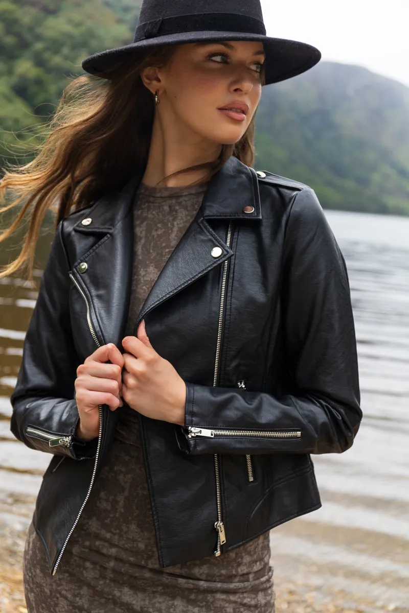 Frictionless Zipper Tracks Cara Faux Leather Jacket