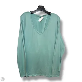 Minimalist Collar LayeredCollar Athletic Top Long Sleeve Crewneck By Livi Active In Teal, Size: 2x