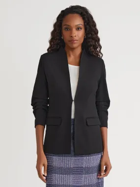 Tailored LuxeStretch Ponte Blazer, Black - True Fit Breathable mesh lining