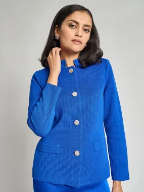 Evening Chill Piece BondedSeams Tailored Tonal Ottoman Knit Jacket - Vanity Fit