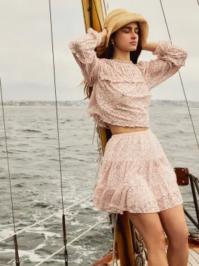 Tania Skirt in Rose Eyelet Weekend Fashion Crisp Edge