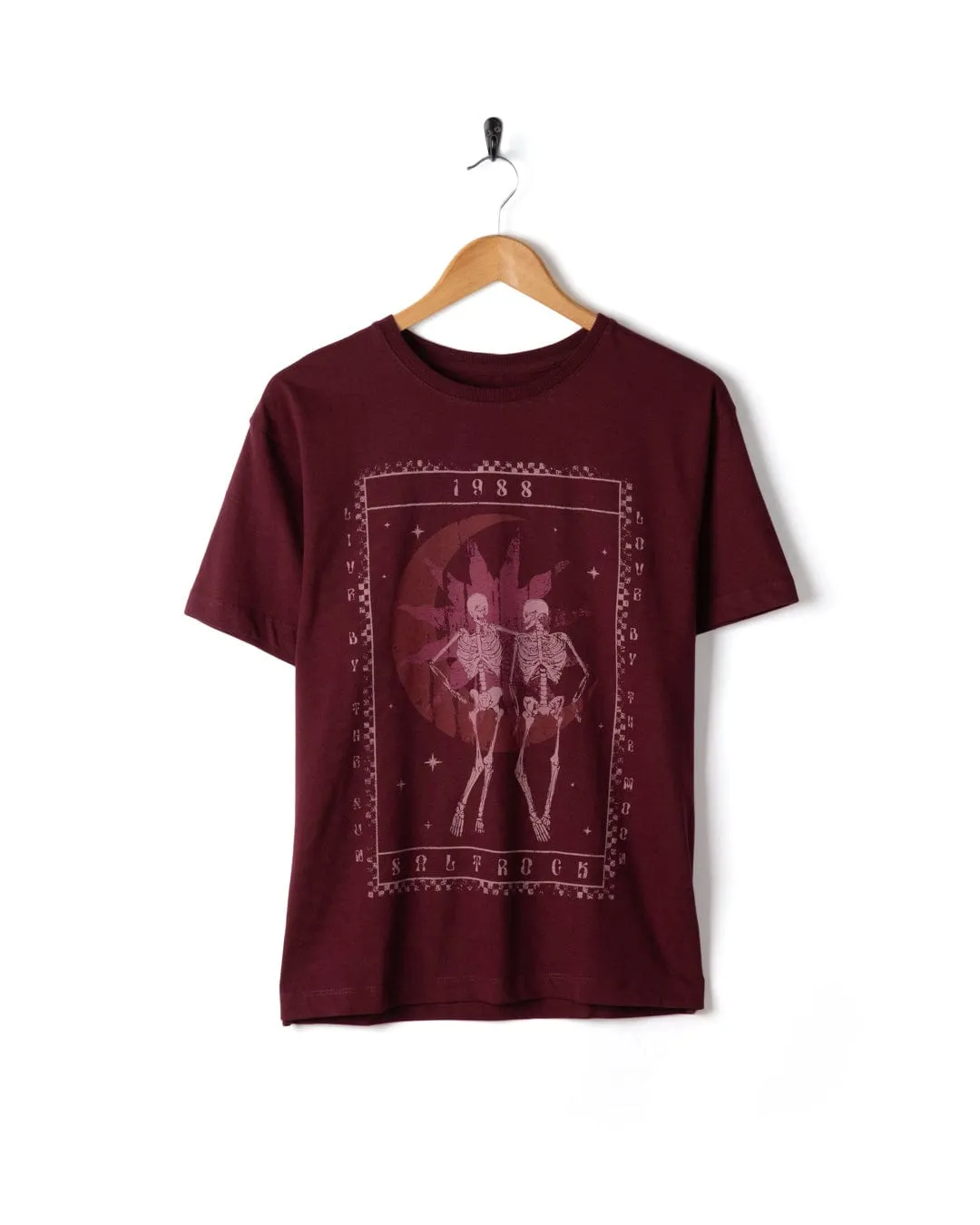 Lightweight Look Tarot Moon - Womens Oversized Short Sleeve T-Shirt - Dark Purple
