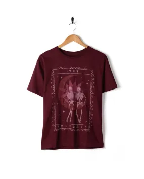 Lightweight Look Tarot Moon - Womens Oversized Short Sleeve T-Shirt - Dark Purple