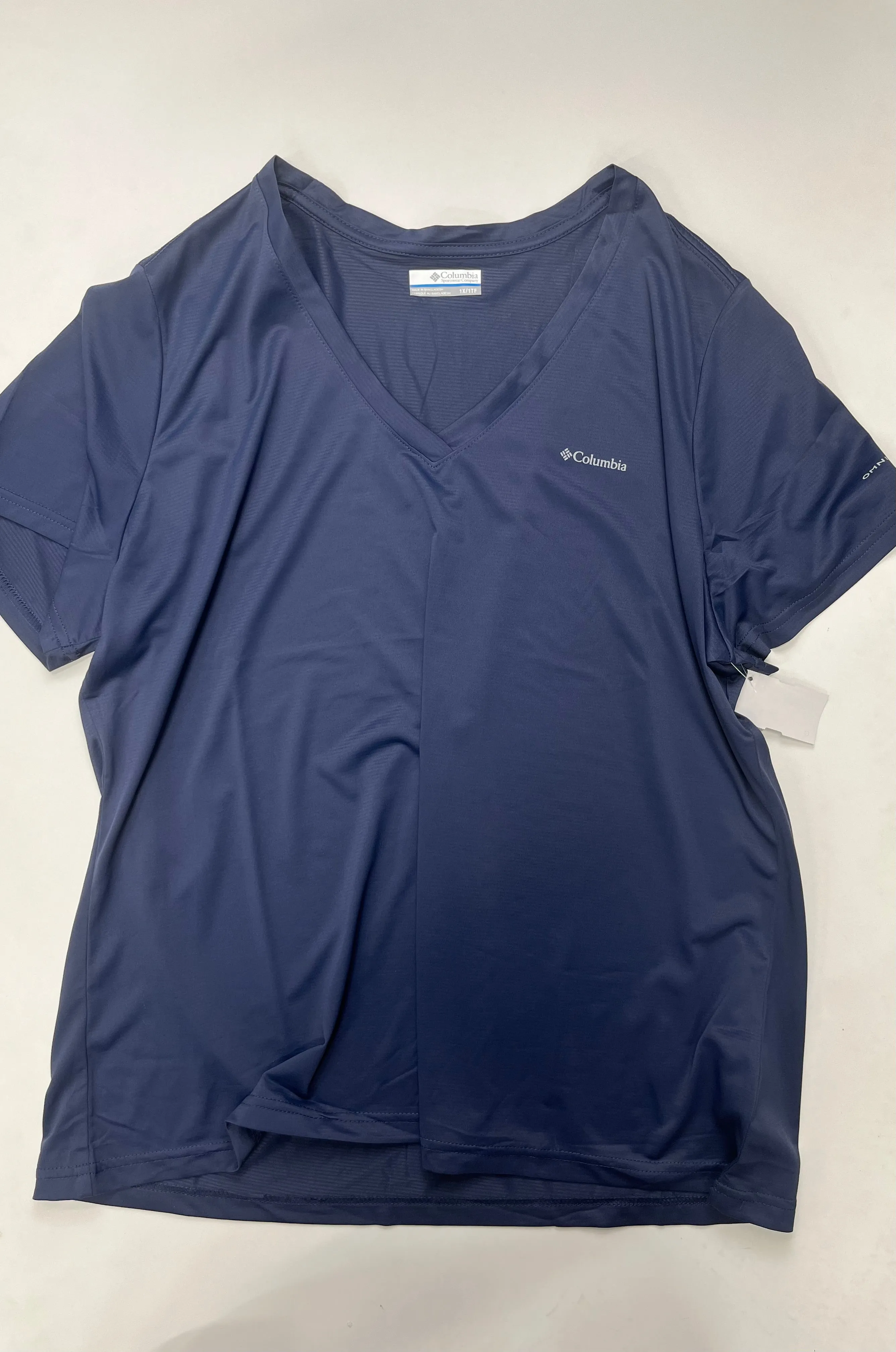 PunctureResistantReinforcement Odor Resistant Material Athletic Top Short Sleeve By Columbia  Size: 1x