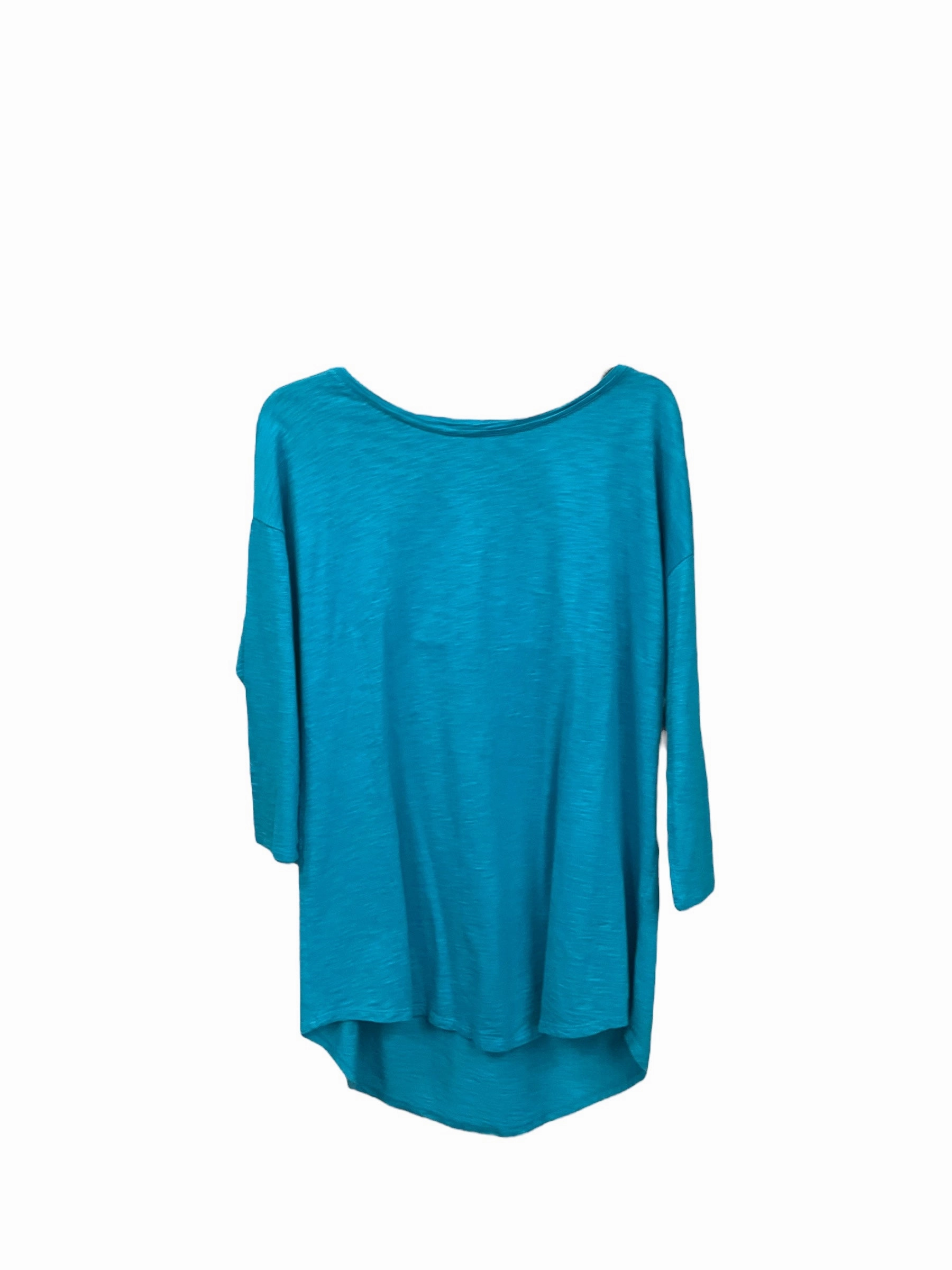 Top 3/4 Sleeve By Chicos In Aqua, Size: M Sun Protection Fabric