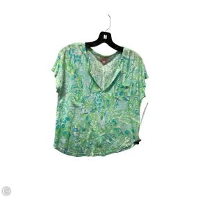 Top Short Sleeve Designer By Lilly Pulitzer In Blue & Green, Size: Xs Vintage authenticity Sleeveless
