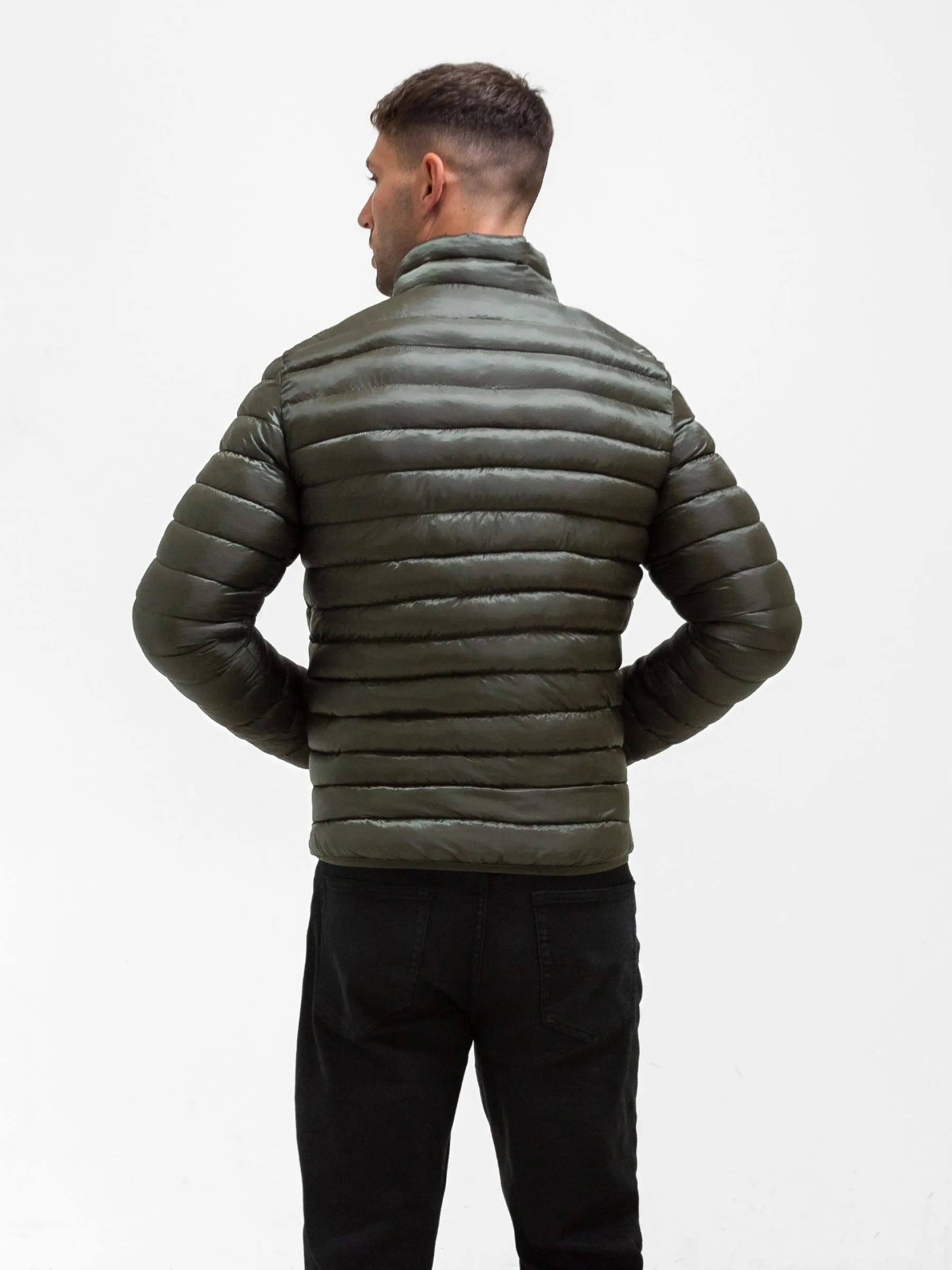 Lucas Lightweight Puffer Jacket - Dark Green Compression Resistant Insulation