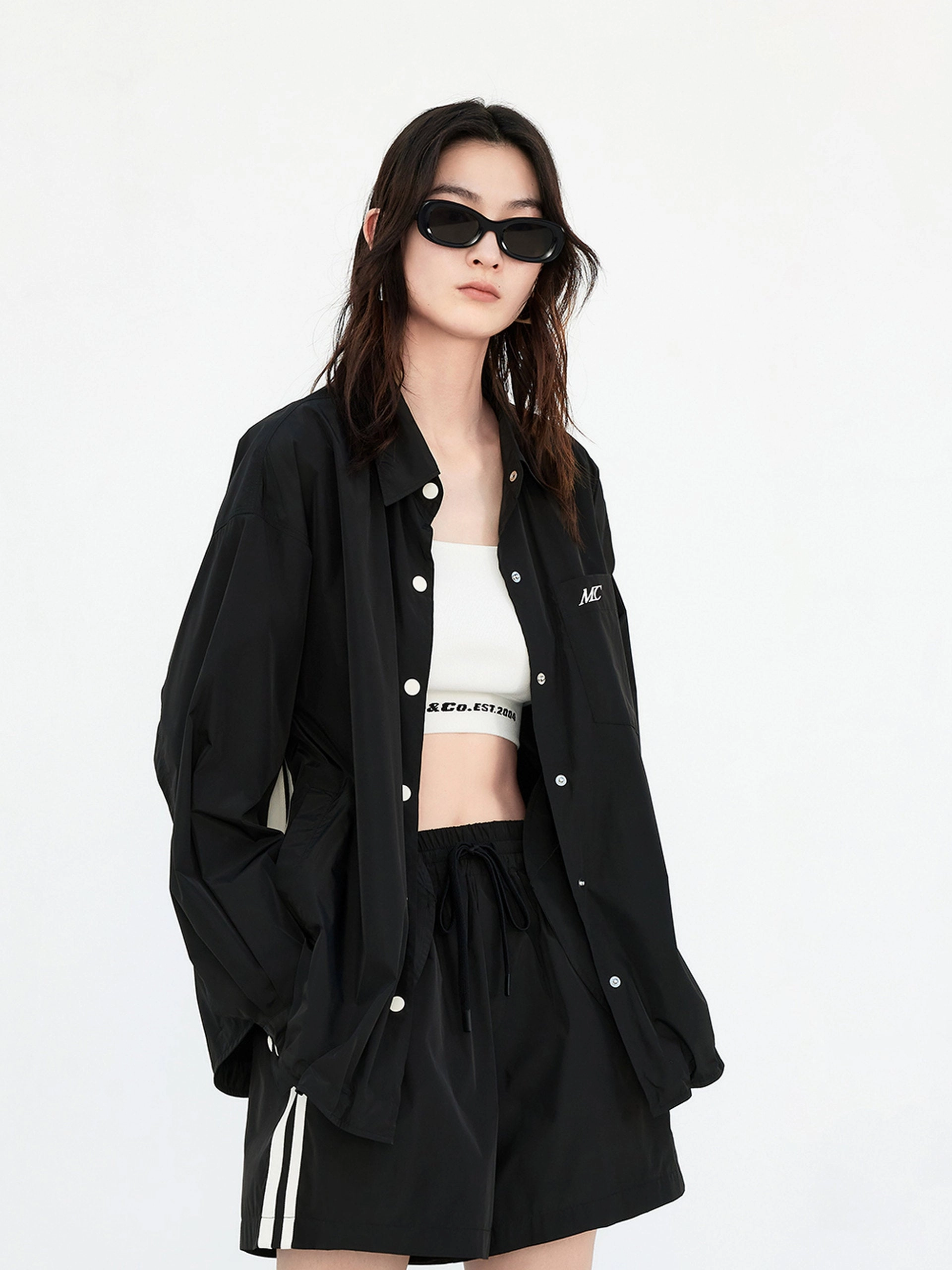 MC Logo Shirt Jacket Tear Resistant Fabric Durable Bonding