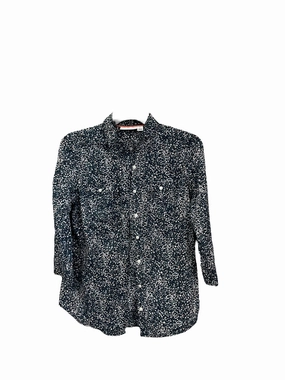 V Neck Design Blouse Long Sleeve By St Johns Bay In Floral Print, Size: S