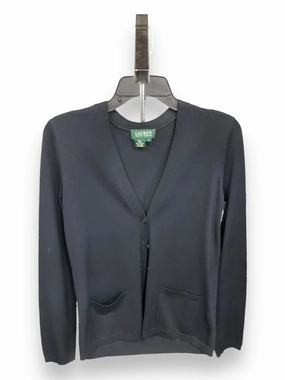 Cardigan Designer By Lauren By Ralph Lauren In Black, Size: S UVProtective Coating EcoFriendlyBlend