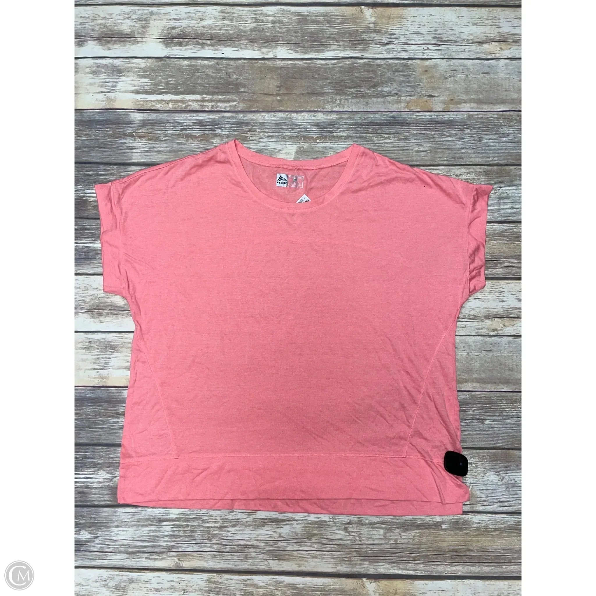 QuickDry Texture Athletic Top Short Sleeve By Rbx In Pink, Size: 3x