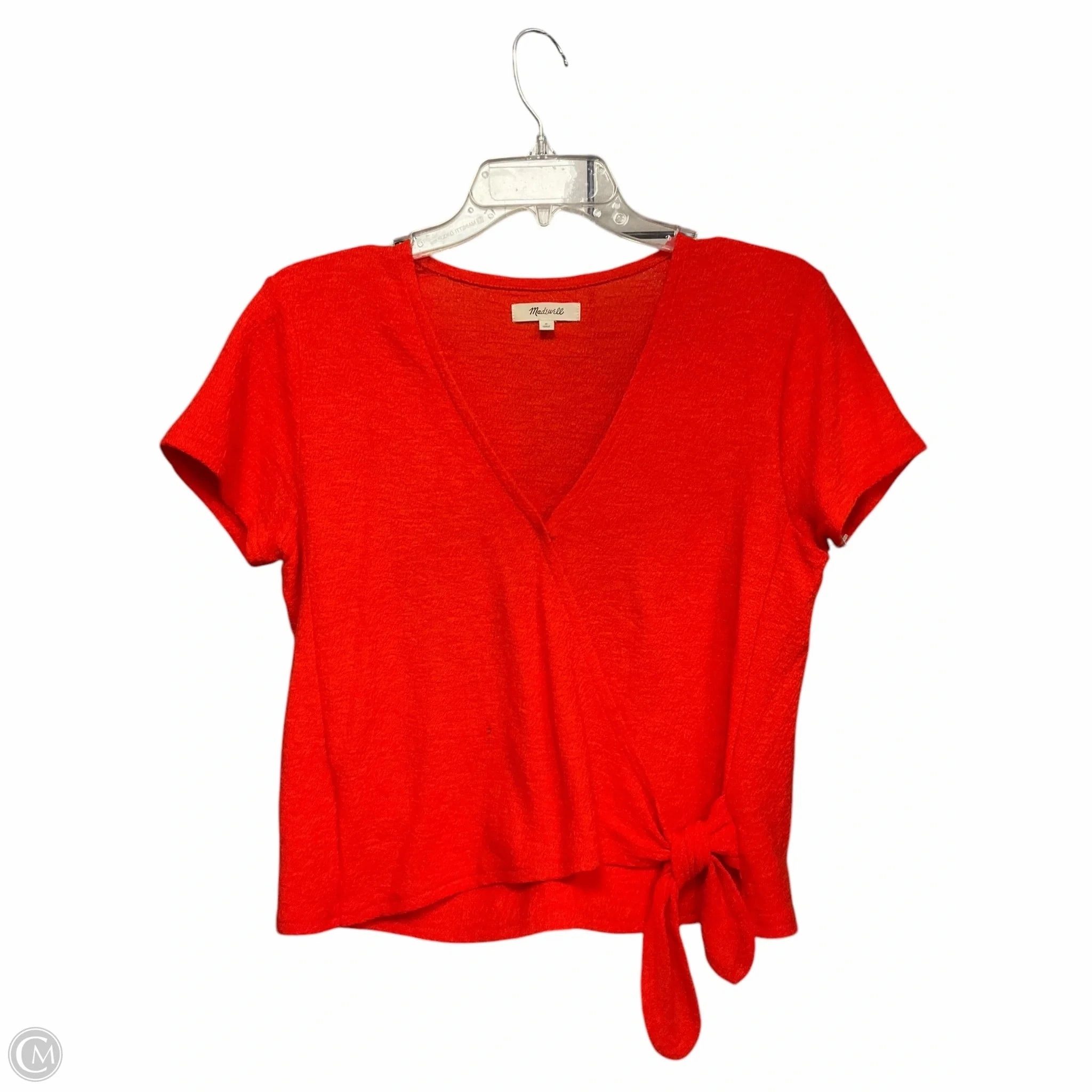 Top Short Sleeve By Madewell In Orange, Size: S Reinforced Neckline Detail