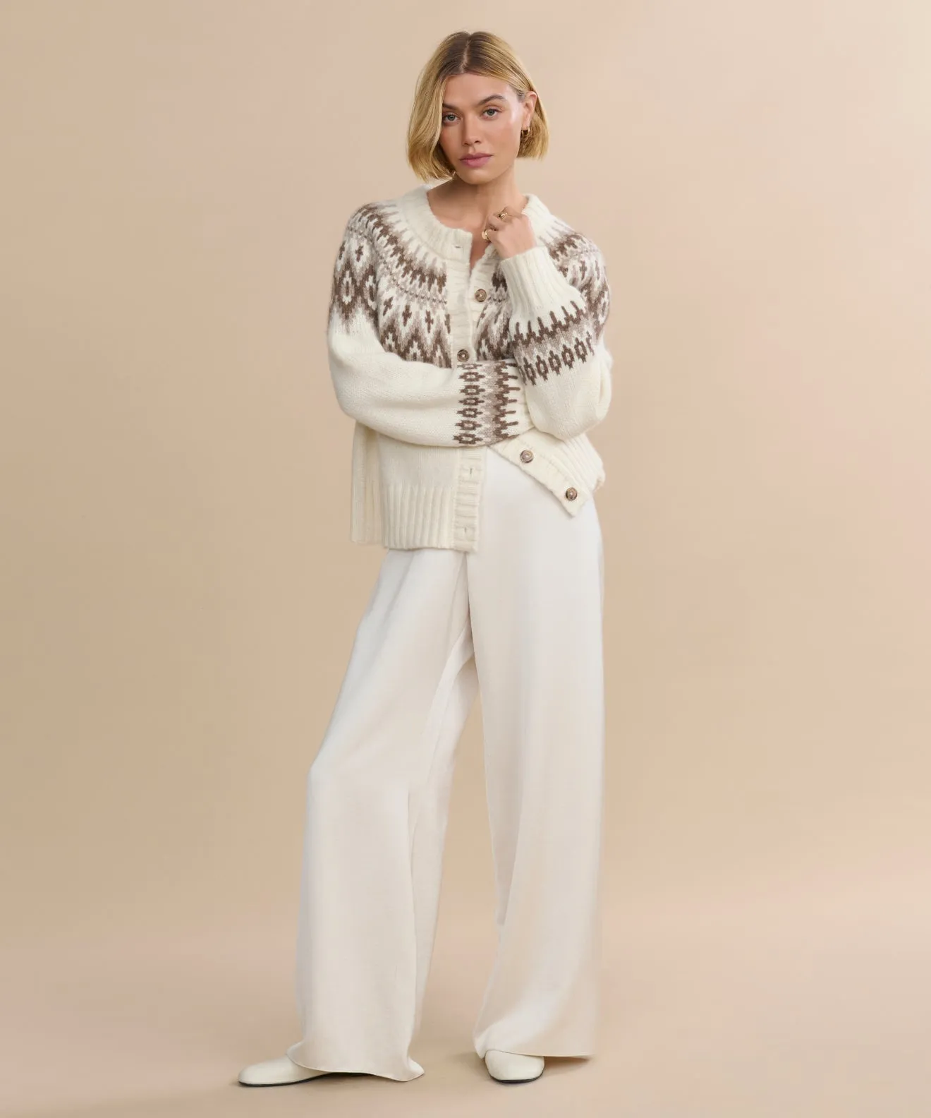 Thatcher Crewneck Cardigan Snuggle Comfort Cold-Weather Layer