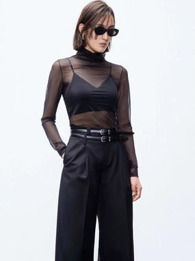 Non Restrictive Cut Wicking Inner Layer The Sheer Tulle Top