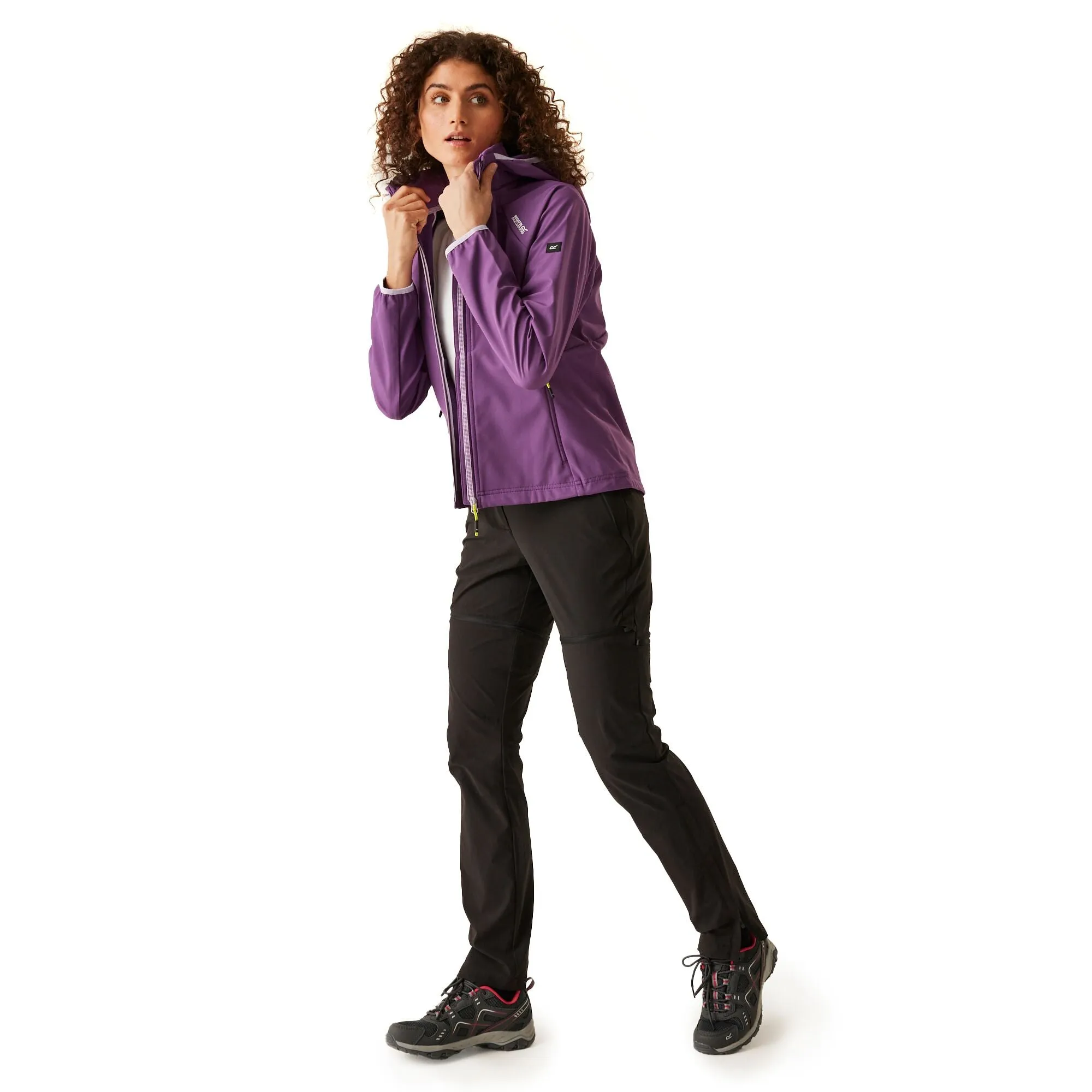 Elastic cuffs Sleek Layers Regatta Womens Bourda Softshell Hooded Jacket