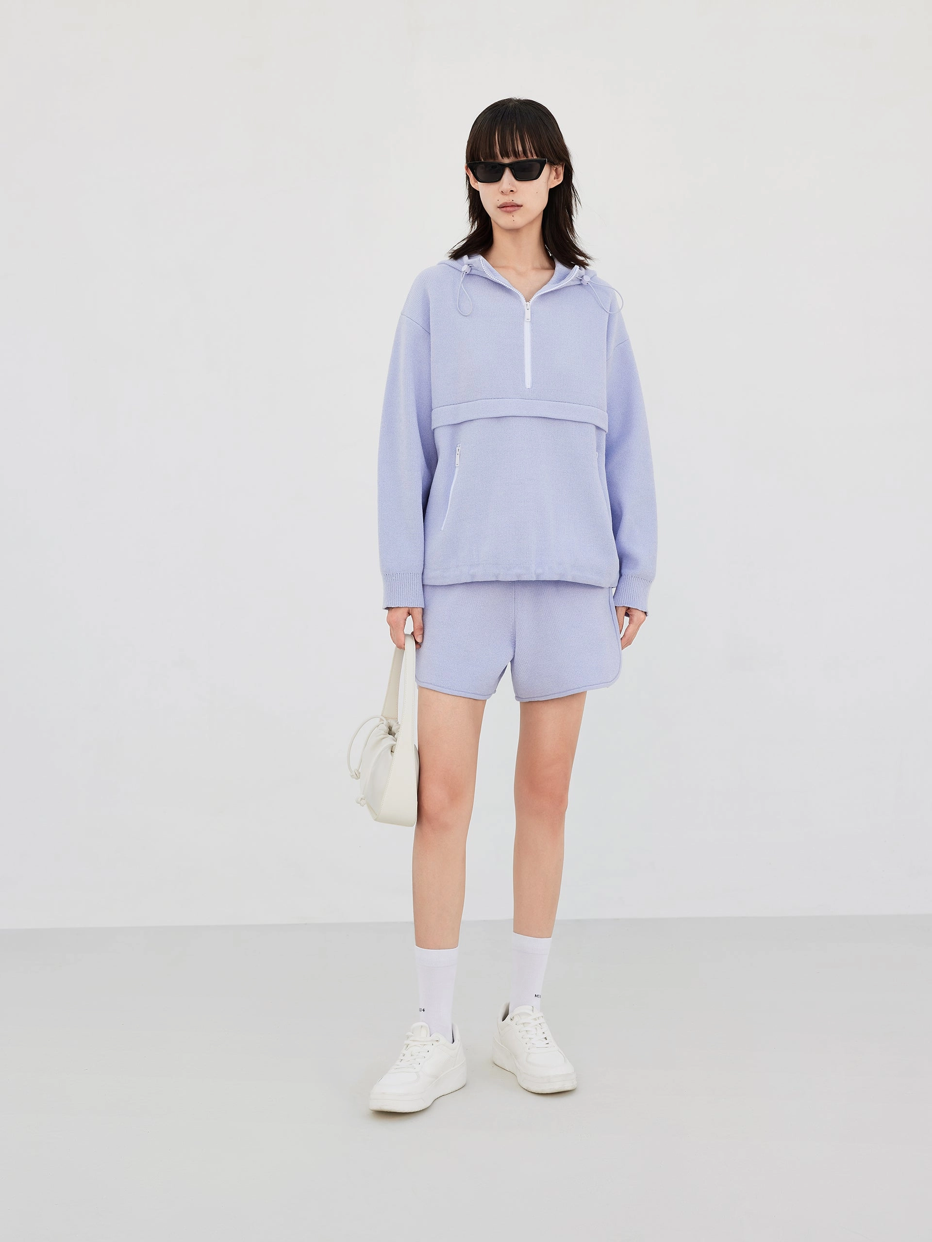 Drop Shoulder Hooded Sweatshirt Anti Snag Weave Anti Pilling Fabric