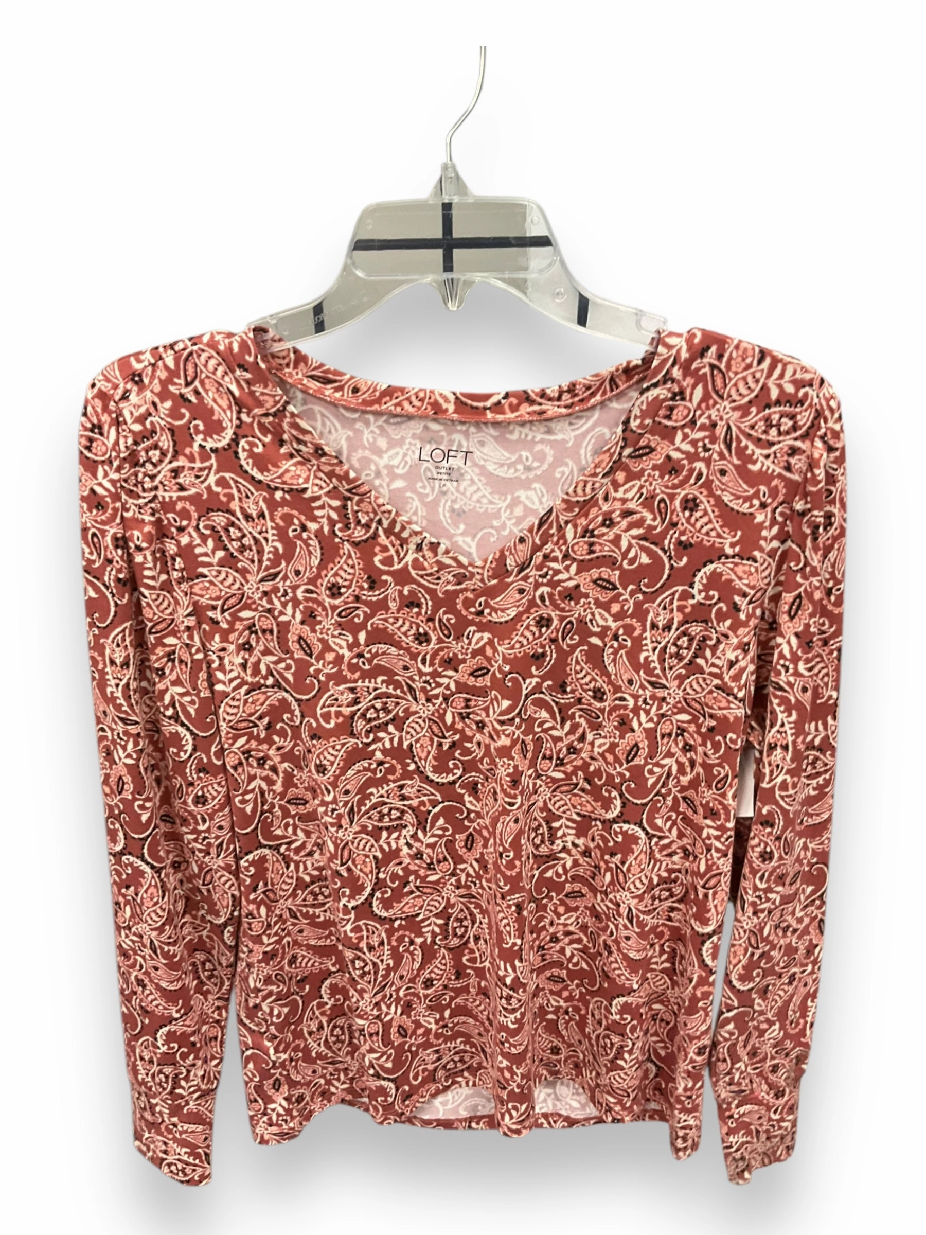 Top Long Sleeve By Loft In Paisley Print, Size: L FlexFoamInserts