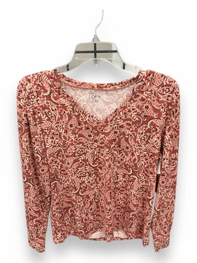Top Long Sleeve By Loft In Paisley Print, Size: L FlexFoamInserts