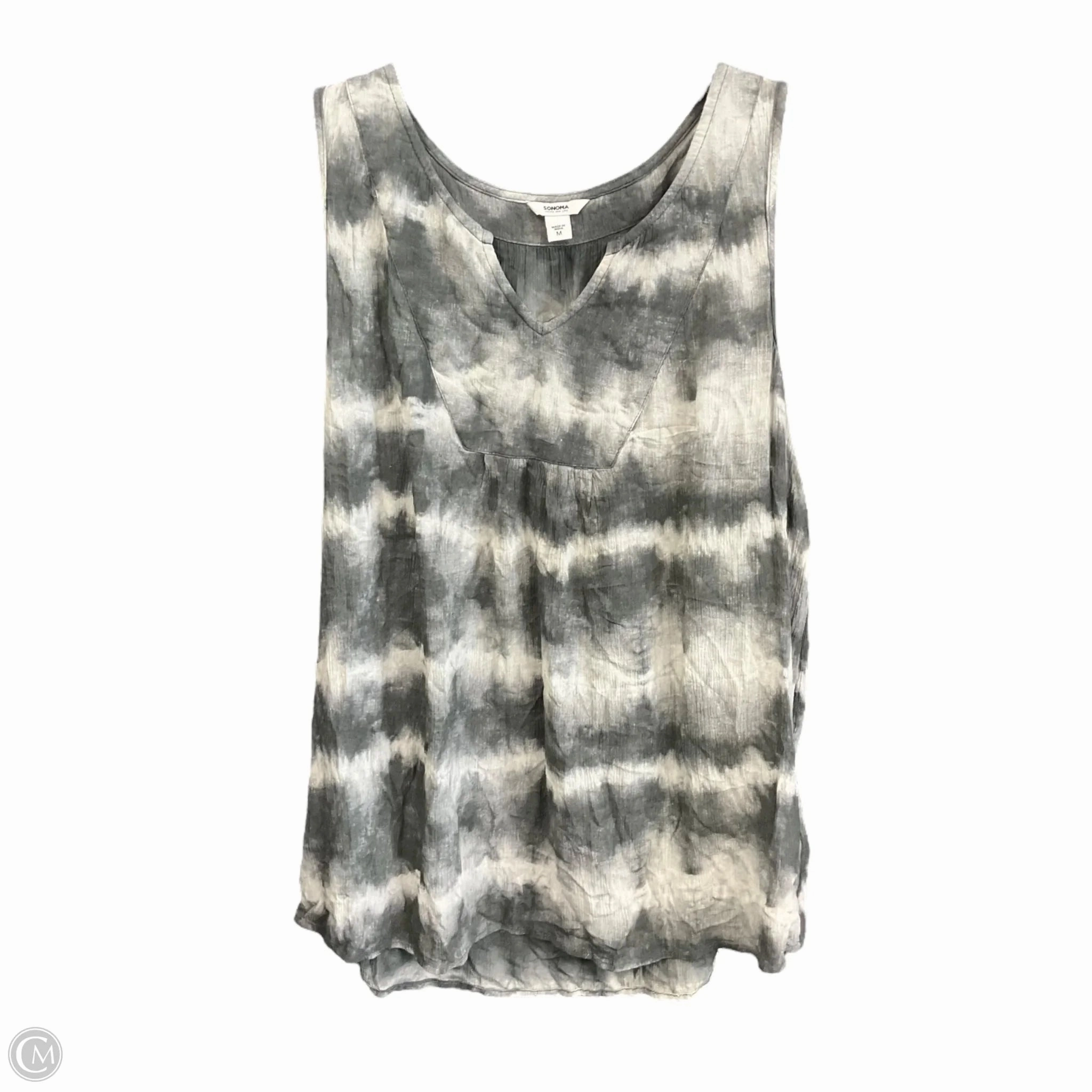 Minimalist Collar Top Sleeveless By Sonoma In Grey, Size: M