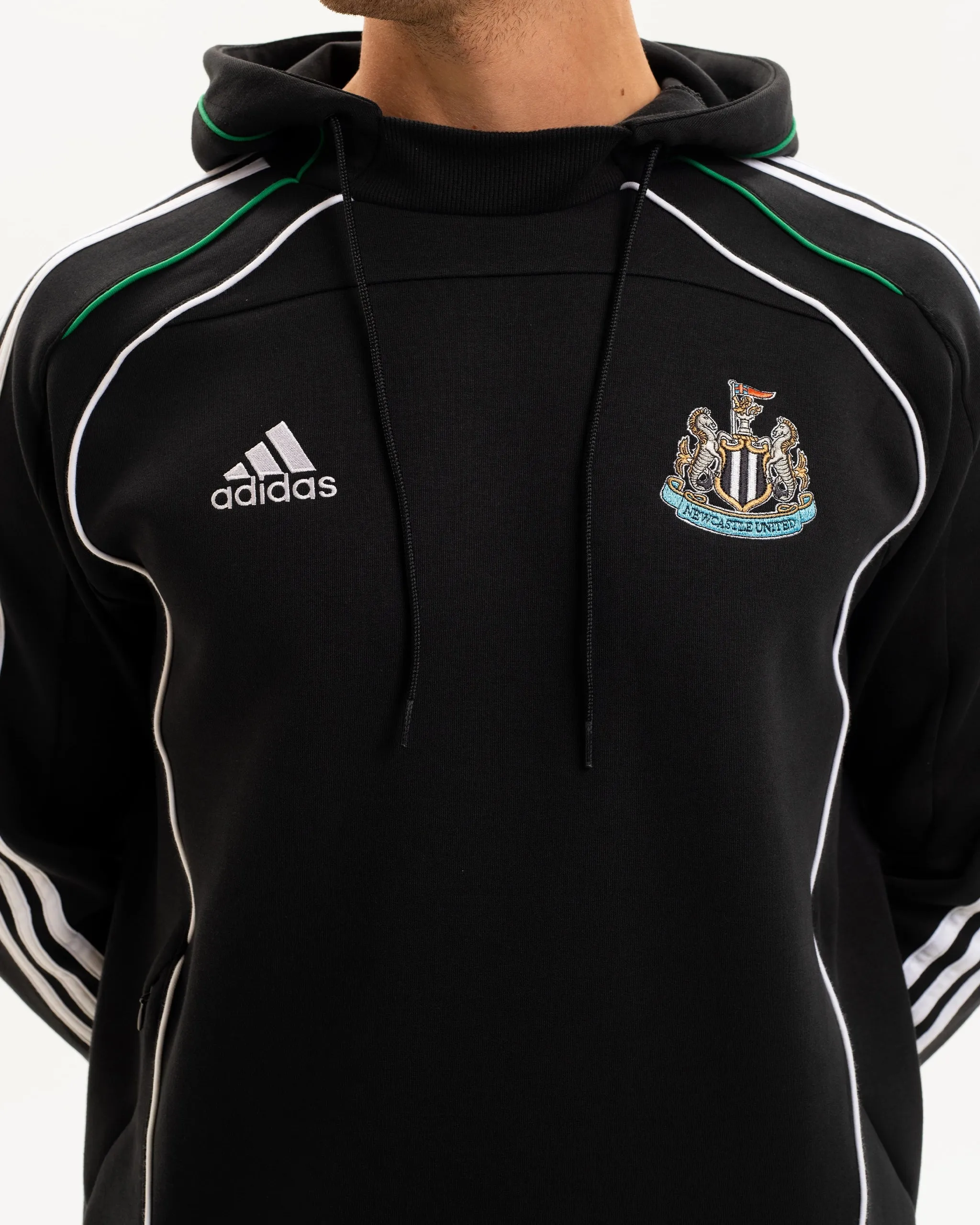 Newcastle United adidas Men's Urban Purist Black Doubleknit Hoodie Comfy Style Snuggly Design