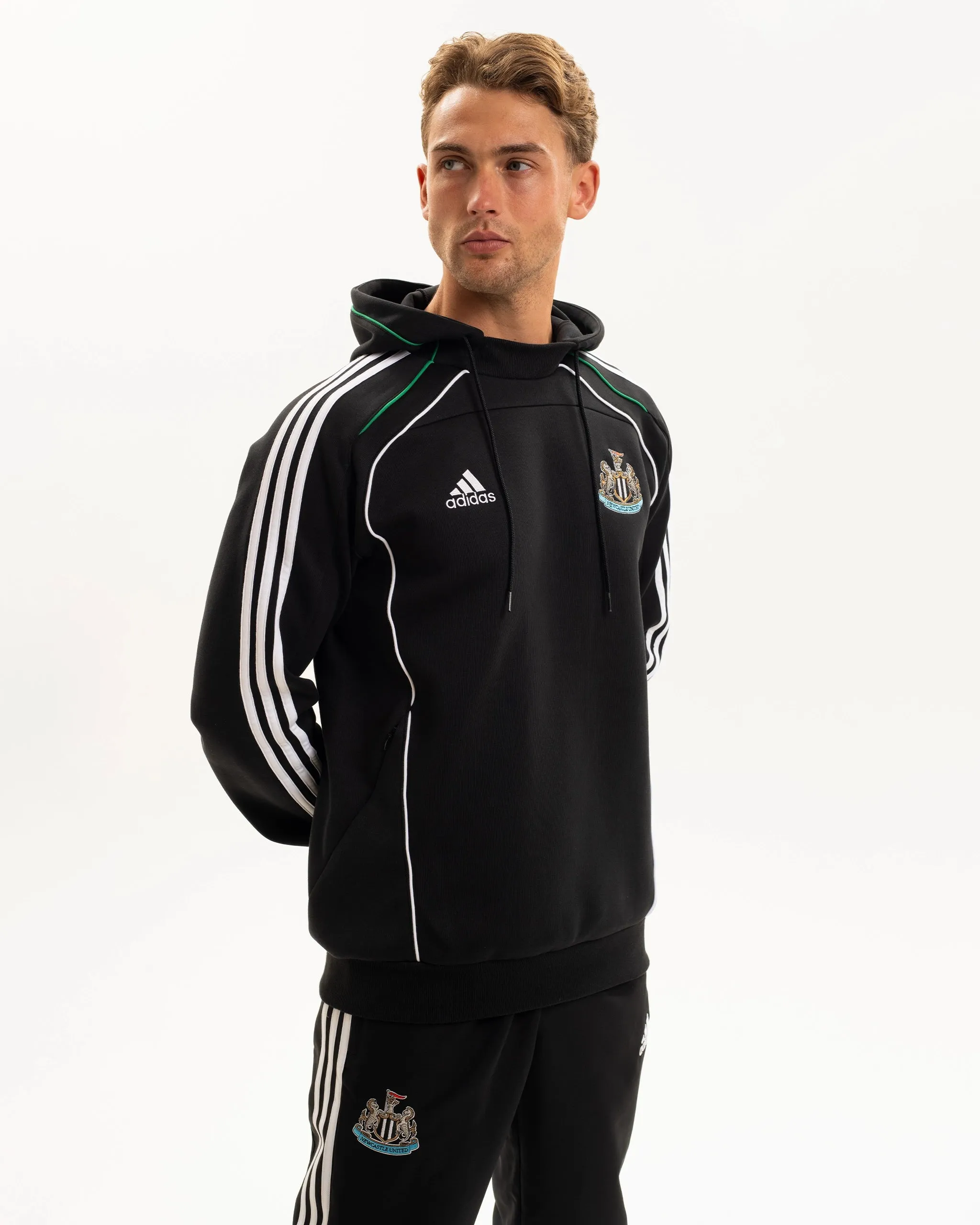 Newcastle United adidas Men's Urban Purist Black Doubleknit Hoodie Perfect Design Fit