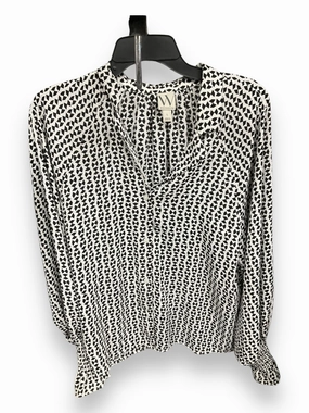 Seamless Construction Design QuickPackFoldableDesign Blouse Long Sleeve By Worthington In Black & White, Size: L