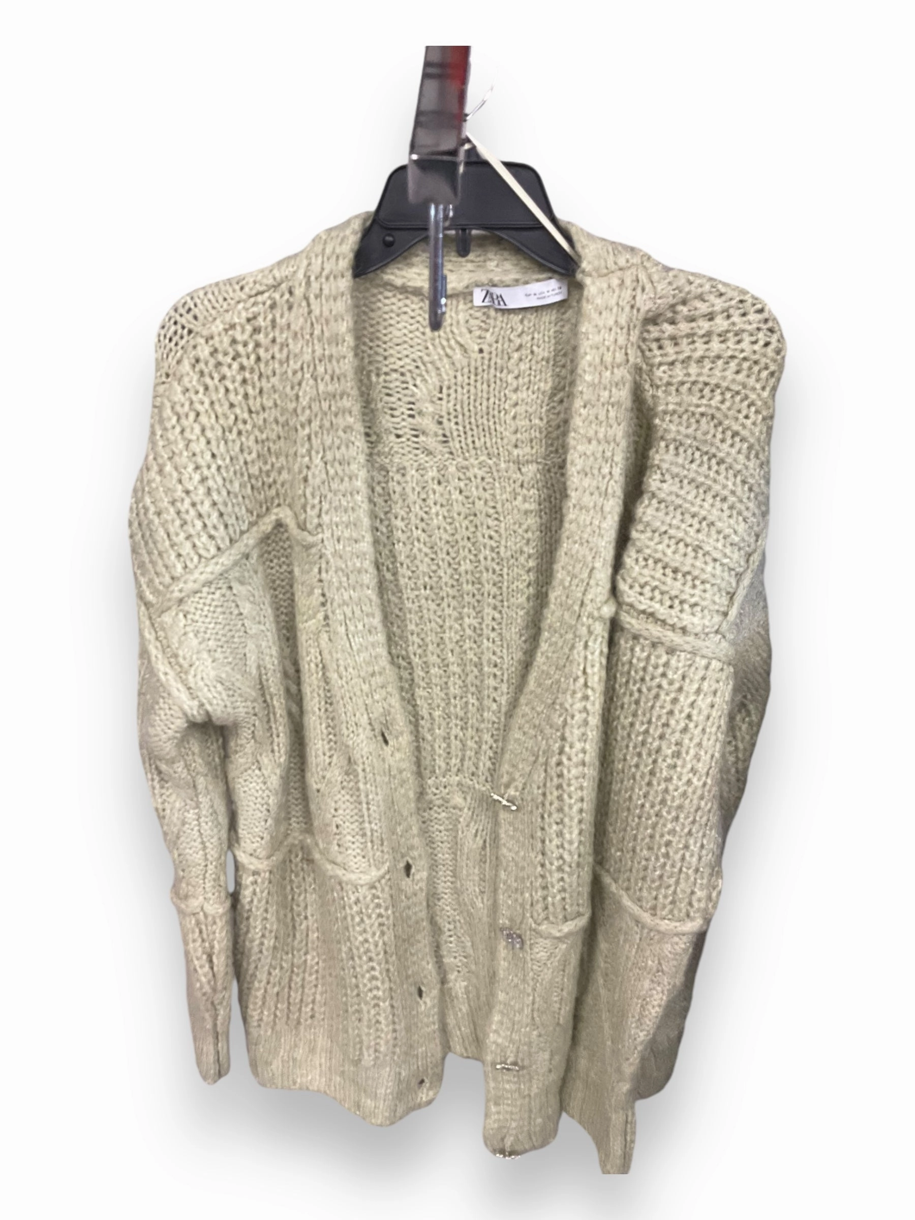 Cardigan By Zara In Green, Size: M High Visibility Trim Multipurpose Layering Piece