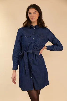 Nature Glow Kai Medium Blue Denim Shirt Dress